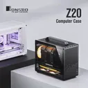 Графическая карта JONSBO Z20, белая, черная, матовая, ATX, шасси, 20 л, со съемной ручкой, с воздушным охлаждением, 163 мм, Type-C, маленькое пространство для рабочего стола (art.: 3920c6160a14a)