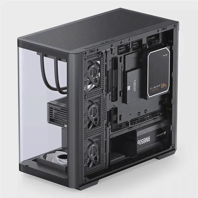 JONSBO D300 MATX чехол закаленное стекло изогнутое помещение с видом на море для 360 водяного охладителя ATX источник питания для настольного ПК игровой шасси (art.: 3920c478d418b)