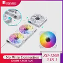 JONSBO ZG-120B 3 В 1 Вентилятор Охлаждения процессора ПК Корпус Компьютера Охлаждающие Скользящие Вентиляторы Без Проводного Подключения Радиатор Кулера 4PIN ARGB RGB